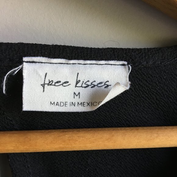 ⚪ 3/$15 Free Kisses black blouse with eyelet detail - Picture 7 of 9